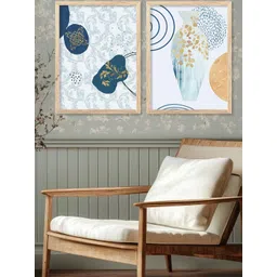 WALLLANE Brown 2 Piece Wood Abstract Wall Paintings-picture-37