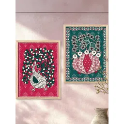 WALLLANE Brown 2 Piece Wood Abstract Wall Paintings-picture-30