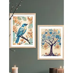 WALLLANE Brown 2 Piece Wood Abstract Wall Paintings-picture-23