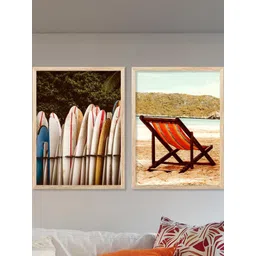 WALLLANE Brown 2 Piece Wood Abstract Wall Paintings-picture-27