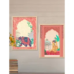 WALLLANE Brown 2 Piece Wood Abstract Wall Paintings-picture-15