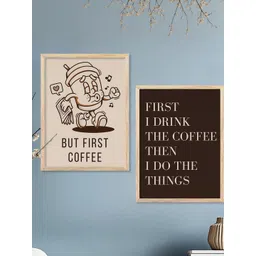 WALLLANE Brown 2 Piece Wood Abstract Wall Paintings-picture-35