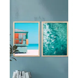 WALLLANE Brown 2 Piece Wood Abstract Wall Paintings-picture-19