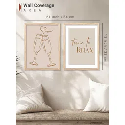 WALLLANE Brown 2 Piece Wood Abstract Wall Paintings image 5