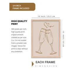 WALLLANE Brown 2 Piece Wood Abstract Wall Paintings image 3