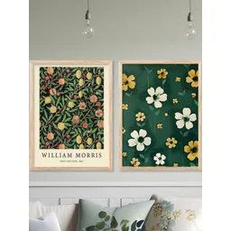 WALLLANE Brown 2 Piece Wood Floral and Botanical Wall Paintings-picture-31