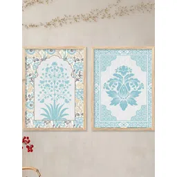 WALLLANE Brown 2 Piece Wood Floral Wall Paintings-picture-27