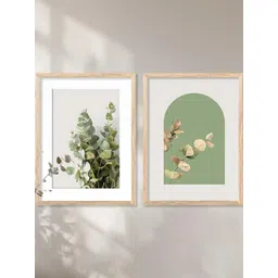 WALLLANE Brown 2 Piece Wood Floral Wall Paintings-picture-33