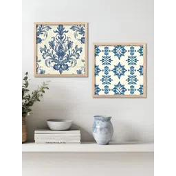 WALLLANE Brown & Blue 2 Pieces Floral & Botanical Wood Wall Art-picture-35