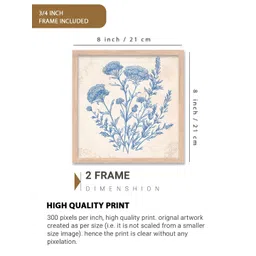 WALLLANE Brown & Blue 2 Pieces Wooden Floral & Botanical Wall Art-picture-13