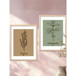 WALLLANE Brown & Green 2 Piece Wood Abstract Wall Paintings-picture-30