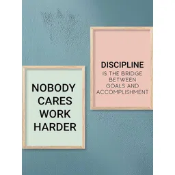 WALLLANE Brown & Green 2 Piece Wood Abstract Wall Paintings-picture-31