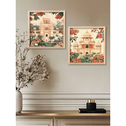 WALLLANE Brown & Green 2 Piece Wood Floral and Botanical Wall Paintings-picture-12