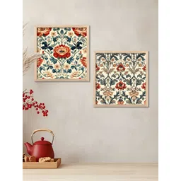 WALLLANE Brown & Green 2 Piece Wood Floral and Botanical Wall Paintings-picture-14