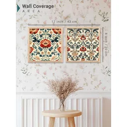 WALLLANE Brown & Green 2 Piece Wood Floral and Botanical Wall Paintings image 2
