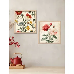 WALLLANE Brown & Green 2 Pieces Floral & Botanical Wood Wall Art-picture-23