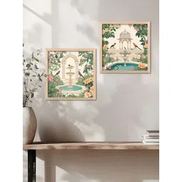 WALLLANE Brown & Green 2 Pieces Floral & Botanical Wood Wall Art-picture-24