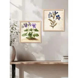 WALLLANE Brown & Green 2 Pieces Floral and Botanical Wooden Wall Art-picture-38