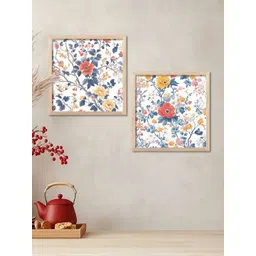 WALLLANE Brown & White 2 Pieces Floral & Botanical Wood Wall Art-picture-18