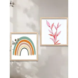 WALLLANE Brown Set of 2 Piece Wood Abstract Wall Paintings-picture-22