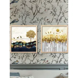 WALLLANE Brown Set of 2 Piece Wood Wall Paintings-picture-37