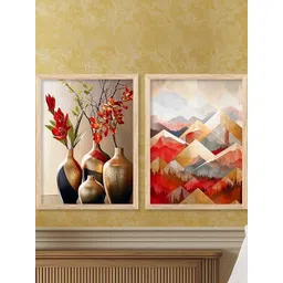 WALLLANE Modern 2 Piece Wood Abstract Wall Paintings-picture-15