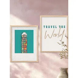 WALLLANE Multicoloured 2 Piece Wood Abstract Wall Paintings-picture-30