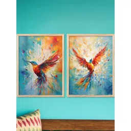 WALLLANE Multicoloured 2 Piece Wood Wall Paintings-picture-34