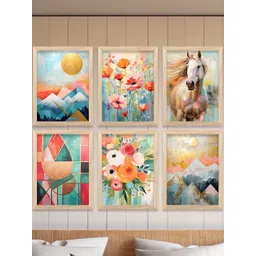WALLLANE Multicoloured 6 and more Piece Wood Other Wall Paintings-image-37