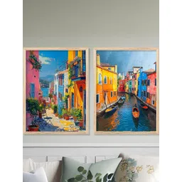 WALLLANE Multicoloured Modern Wall Art Poster With Frame 2 Piece-picture-40