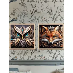 WALLLANE Set of 2 Piece Wood Animal Modern Wall Paintings-picture-37