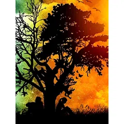 Wallpics Black & Orange Floral Printed Wall Poster-picture-21