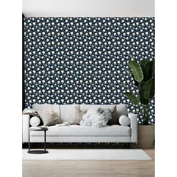Wallpics Blue & White Floral Printed Wallpaper Sticker-picture-14