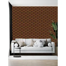 Wallpics Brown & Mustard Printed Self-Adhesive Wallpaper-picture-13