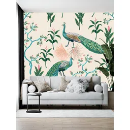 Wallpics Cream & Green Floral Printed Wall Paper-picture-31