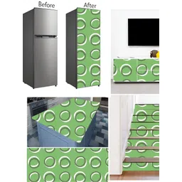 Wallpics Green & Grey Printed Self-Adhesive Wallpaper image 5