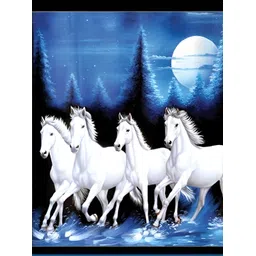 Wallpics White & Blue Birds and Animals Paper Paintings Wall Art-picture-12