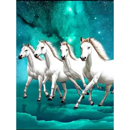 Wallpics White & Green Birds and Animals Paper Painting Wall Art-picture-12