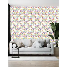 Wallpics White & Pink Printed Self-Adhesive Wallpaper-picture-40