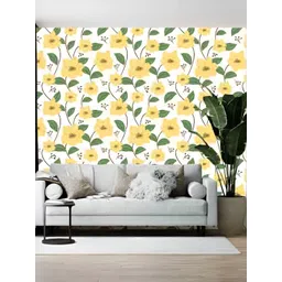 Wallpics White & Yellow Floral Printed Self-Adhesive Wallpaper-picture-25