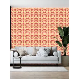 Wallpics Yellow & Red Printed Self-Adhesive Wallpaper-picture-11