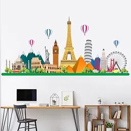 Wallpik - Wonders of World - Big Set of Famous Landmarks - Travel Trip - Tourism - Office - Decoration - Wallsticker - WP036-picture-11