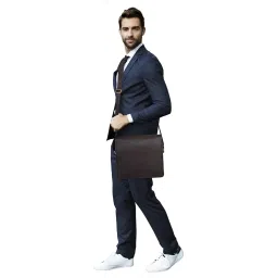 walrus Play Series Sling Bag | Brown Vegan Leather | Men & Women Stylish Travel Bag| 1 Main Compartment | 1 Outer & Inner Zip | Lightweight & Versatile - Sling Bag for Gift image 1