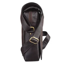 walrus Play Series Sling Bag | Brown Vegan Leather | Men & Women Stylish Travel Bag| 1 Main Compartment | 1 Outer & Inner Zip | Lightweight & Versatile - Sling Bag for Gift image 3