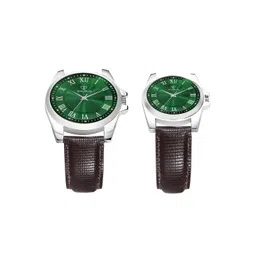 Walrus Brass Dial & Brown Straps Analogue His and Her Watches WWTP-OPUS-V-040907 image 2