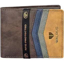 walrus Brye Nature Friendly Vegan Leather Men Wallet with RFID Protection - 4 Card Pockets, Coin Pocket, 2 Main Compartments, Casual and Stylish (Modern, Brown)-picture-37