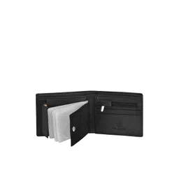 Walrus Men Black Textured Vegan Leather Two Fold Wallet image 3