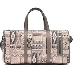 walrus Walurs Art Series Travel Duffle Bag with Grey Tribal Print, Vegan Leather Strap, Adjustable Handles, Multipurpose Use, Fabric Body, 1 Main Compartment-picture-27