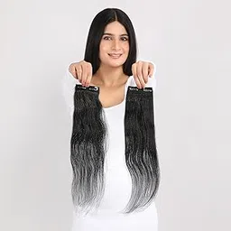 WANNA HAIR Natural Human Hair Clip-In Side Patches Extensions for Women (Pack of 2, Natural Black, 10)-picture-14