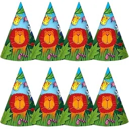 Wanna Party Jungle Animal Party Hats - 8pc-picture-21